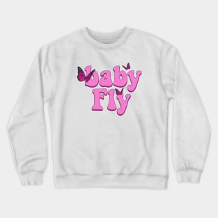 Baby Fly pink butterfly Crewneck Sweatshirt